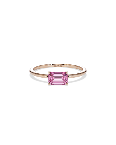 SLAETS Jewellery East-West Mini Ring Pink Sapphire, 18kt Rose Gold (watches)